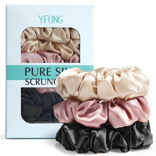100% Mulberry Silk Scrunchies for Women
