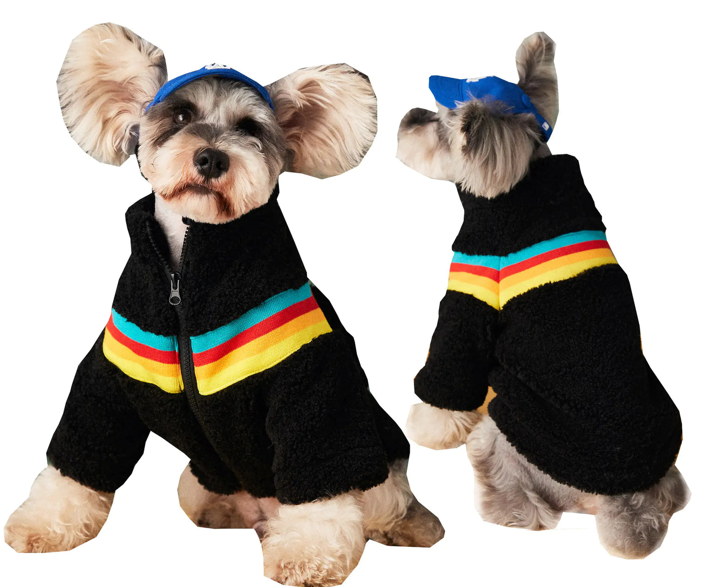 Pet Casual Fashion Lamb Wool Coat with Color Stripes