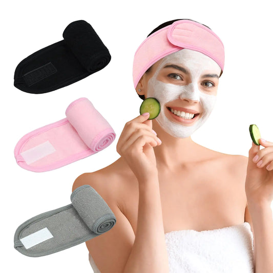Adjustable Non-Slip 3 Pack Facial Spa Headband