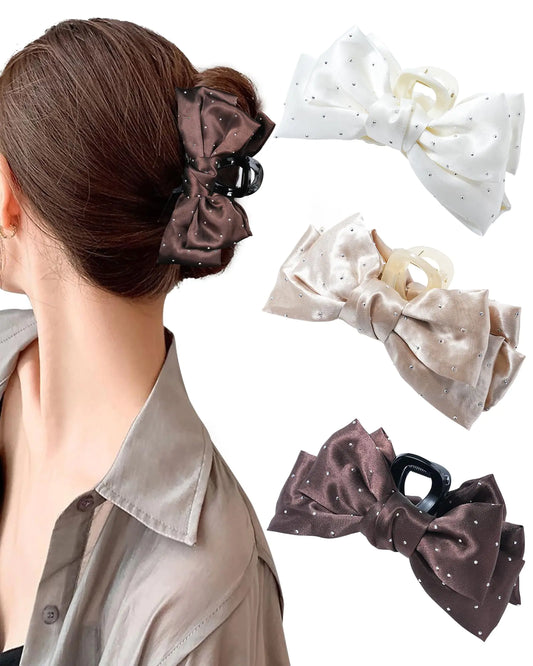 3 Pcs Bow Claw Clip