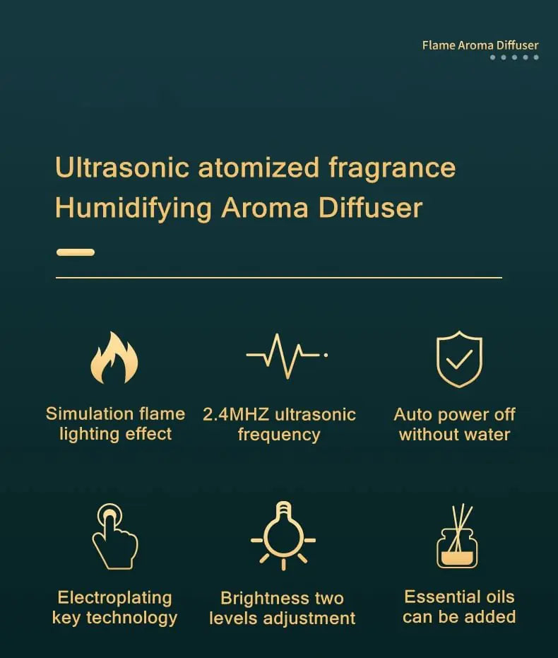 Ultrasonic Fire Essential Oil Aroma Diffuser